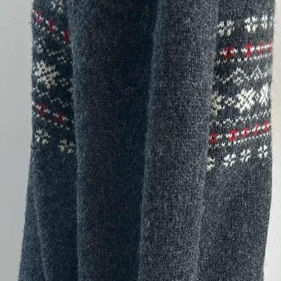 Jacob Charcoal Shetland Wool Vintage Fair Isle Knit Crewneck Sweater – US L - Picture 7 of 12